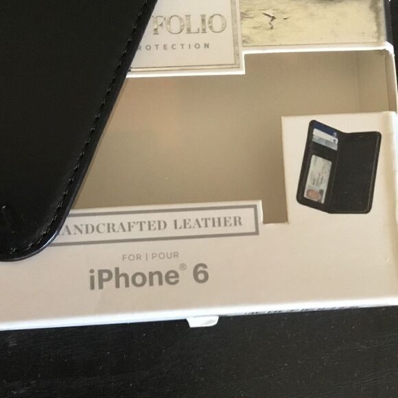 Case Mate iPhone 6 Black Leather Wallet Folio (J) - Picture 4 of 8